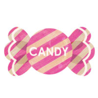 ピンクのストライプがお洒落なキャンディーの無料イラスト