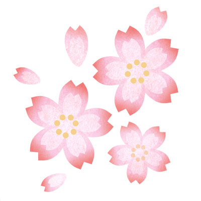 グラデーションの桜の無料イラスト