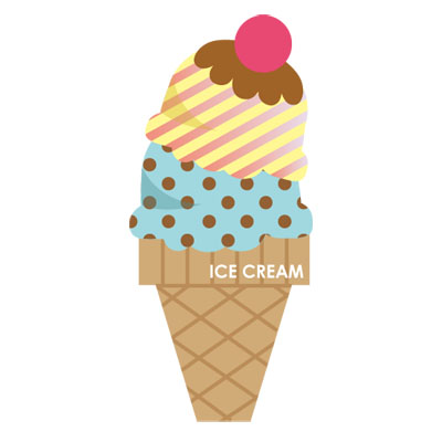 アイスクリームの無料イラストです。