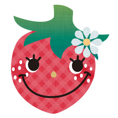 お茶目なイチゴのキャラクターの無料イラストです。