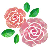 おしゃれな柄物の薔薇の無料イラストです。