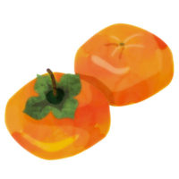 熟した、甘そうな柿の無料イラストです。